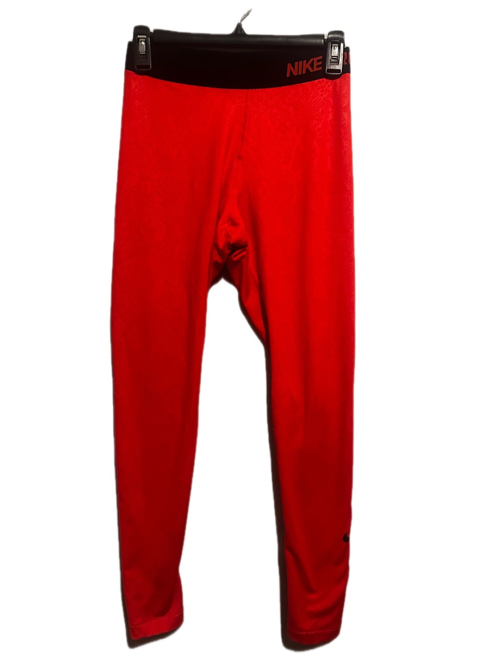 Nike Kids Red Performance Leggings with Black Waistband
